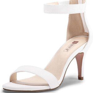 Women's 3 Inch Kitten Heels Open Toe Ankle Strap Dressy Sandals Bridal